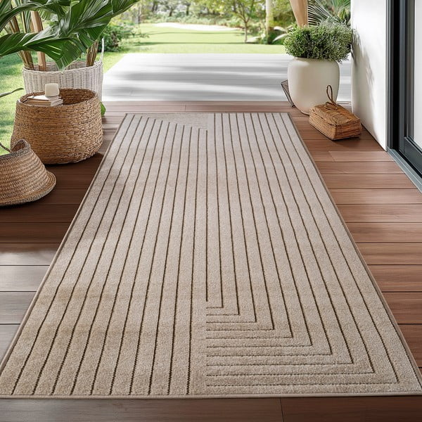 Bēšs iekštelpu un āra celiņa paklājs 80x250 cm Nova 1202 – Ayyildiz Carpets-image-1