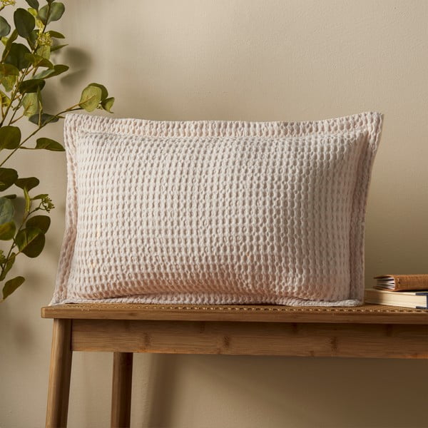 Kokvilnas dekoratīvais spilvens 30x50 cm Jaipur Chunky Waffle – Pineapple Elephant-image-1