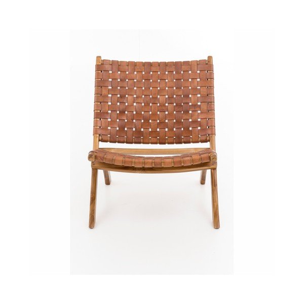 Salokāms krēsls no tīkkoka un govs ādas WOOX LIVING Ruth-image-1