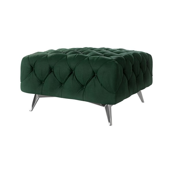 Tumši zaļš samta kāju soliņš Chelsea – Ropez-image-1