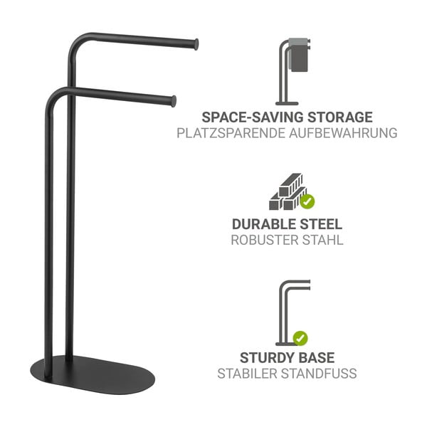 Melns tērauda dvieļu turētājs Levante – Wenko-image-4