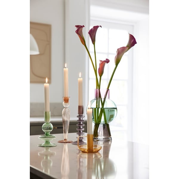 Rozā stikla svečturis Bahne & CO-image-4