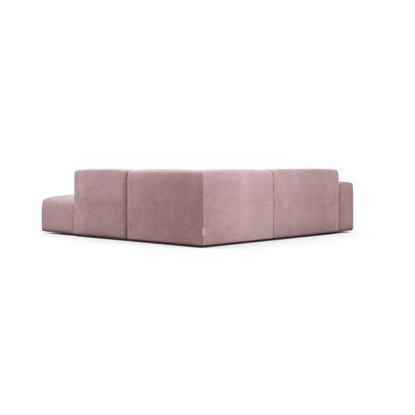 Rozā velveta stūra dīvāns Marie Claire Home Karen, 260 cm, labais stūris-image-4
