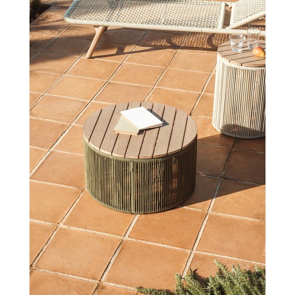 Apaļš dārza kafijas galdiņš ar akācijas koka galda virsmu ø 60 cm Dandara – Kave Home-image-1