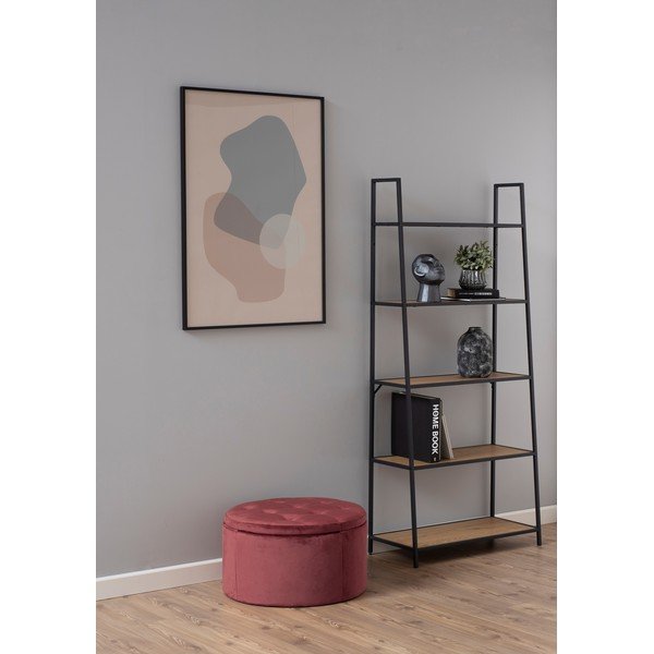 Koraļļu rozā samta pufs Actona Retina, ⌀ 60 cm-image-1