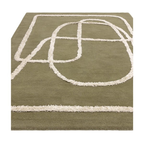 Zaļš ar rokām darināts vilnas paklājs 160x230 cm Matrix – Asiatic Carpets-image-2