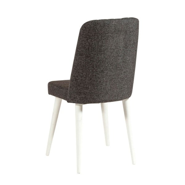 Antracīta pelēks samta pusdienu krēsls Stormi Sandalye – Kalune Design-image-1