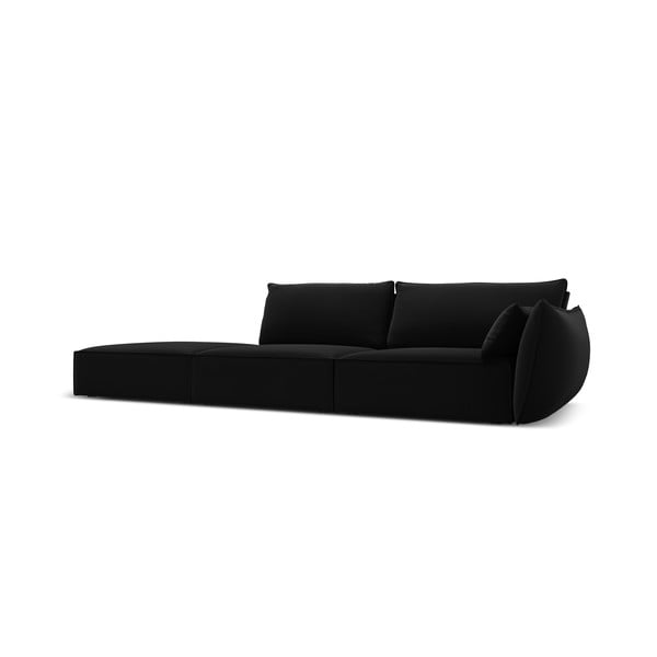 Melns samta dīvāns ar labo stūri 264 cm Vanda – Mazzini Sofas-image-2