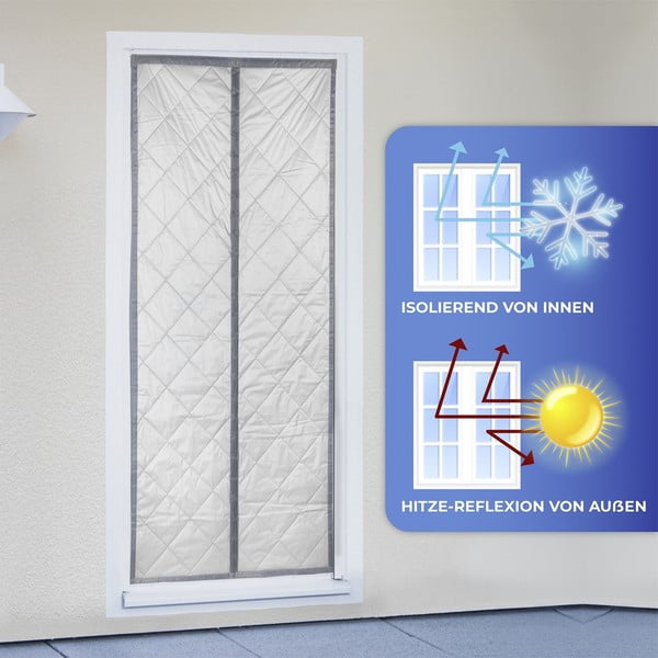 Pelēks/sudraba krāsas siltumizolējošs aizkars durvīm 90x200 cm – Maximex-image-4