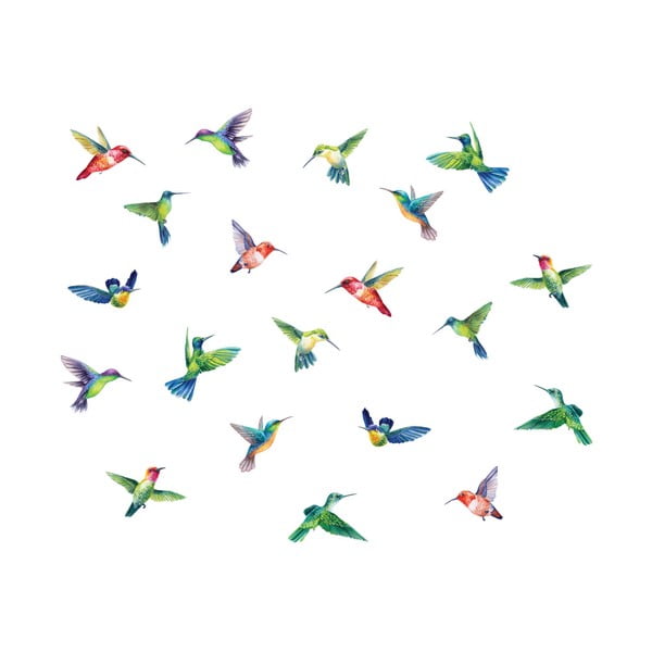 Logu uzlīmju komplekts (20 gab.) 40x60 cm Hummingbirds – Ambiance-image-2