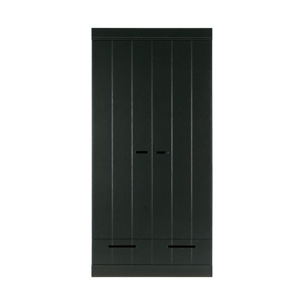 Melns priedes drēbju skapis 94x195 cm Connect – WOOOD