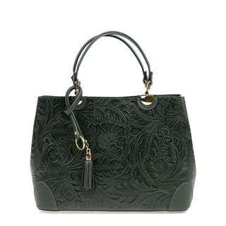 Zaļa ādas somiņa Carla Ferreri Floral