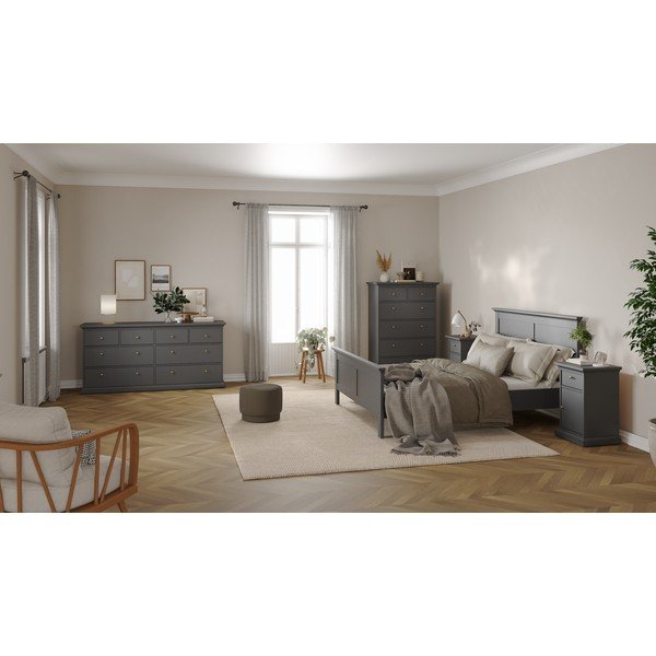 Pelēka divvietīga gulta 140x200 cm Paris – Tvilum-image-1