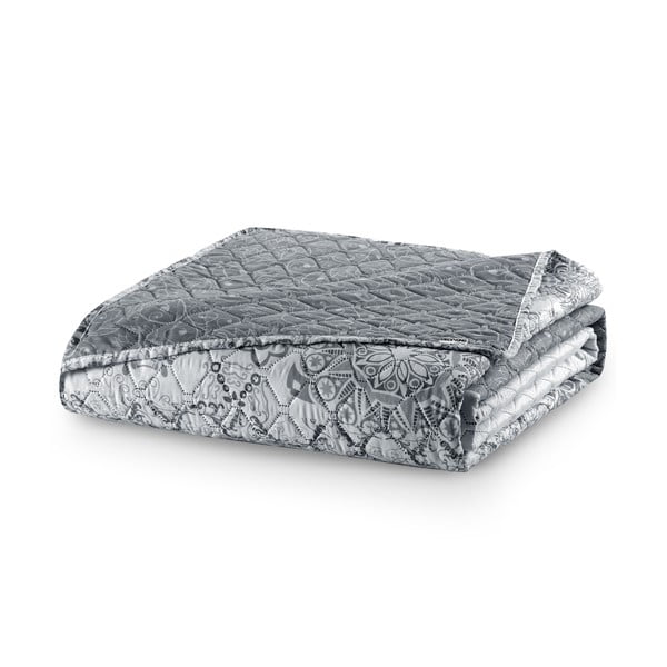 Balts un pelēks divpusējs mikrošķiedras pārklājs DecoKing Alhambra, 220 x 240 cm-image-2