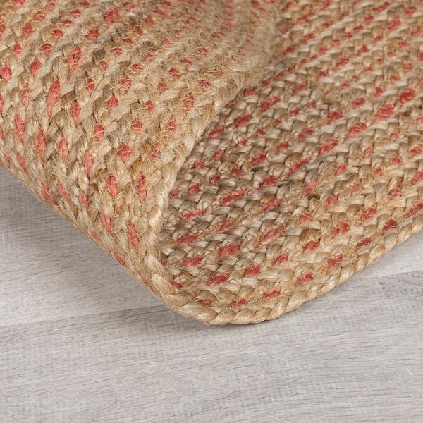 Lašrozā/dabīga toņa džutas apaļš paklājs ø 133 cm Capri – Flair Rugs-image-3