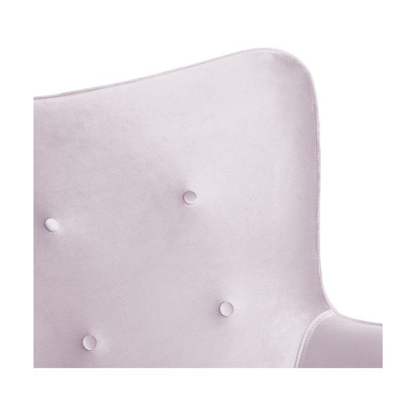 Lavandas purpursarkans krēsls un kāju paliktnis ar pamatni no dabīga Vivonita Cora Velvet auduma-image-4