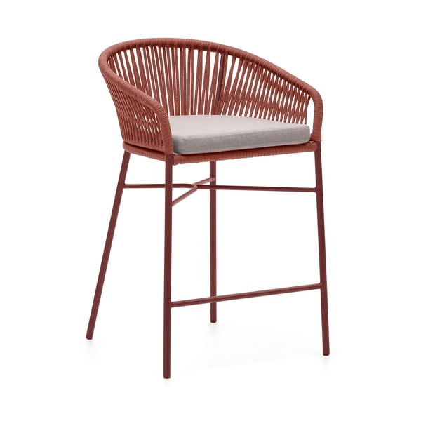 Terakotas brūns dārza bāra krēsls Kave Home Yanet, augstums 85 cm