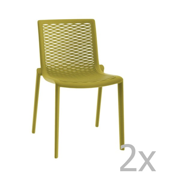 2 zaļo dārza ēdamistabas krēslu komplekts Resol Net-Kat