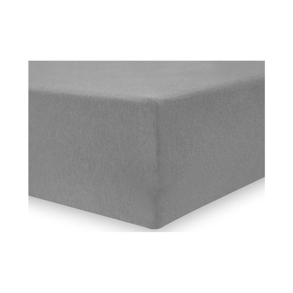 Pelēks elastīgs palags DecoKing Nephrite, 160/180 x 200 cm-image-1