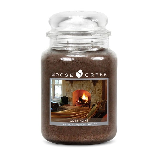 Aromatizēta svece stikla burciņā Goose Creek Cozy Home, 150 degšanas stundas