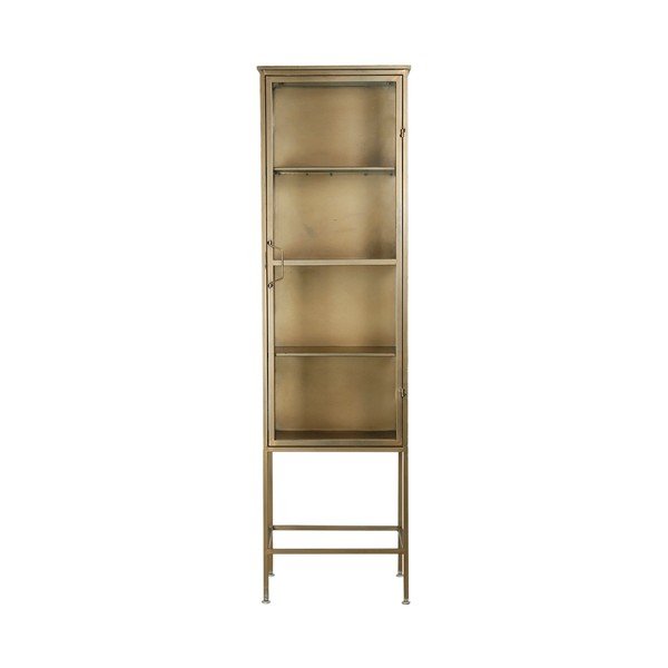 Metāla vitrīna zelta krāsā 47,5x170 cm Dagenham – Côté Table