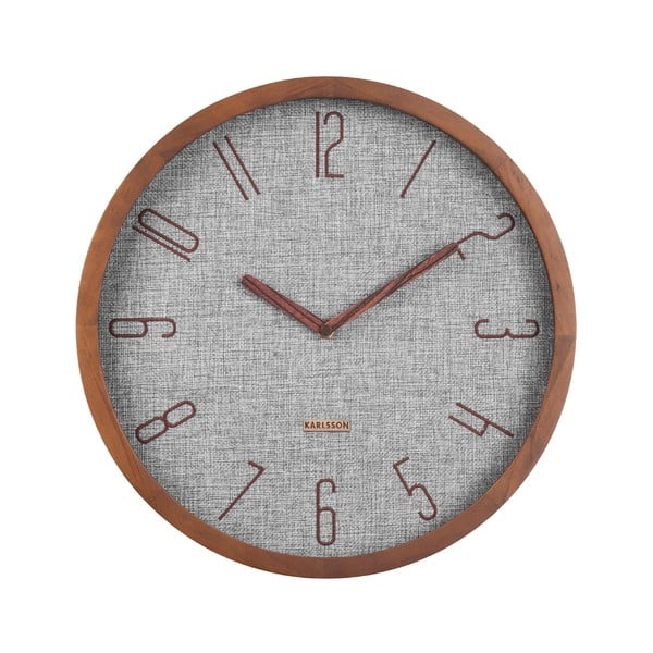 Pelēks Karlsona audekla sienas pulkstenis, ø 35 cm