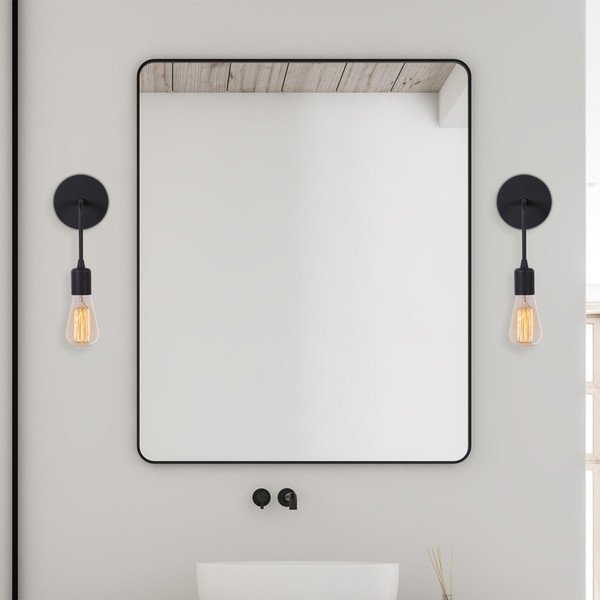 Matēti melna sienas lampa Dartini – Opviq lights-image-4