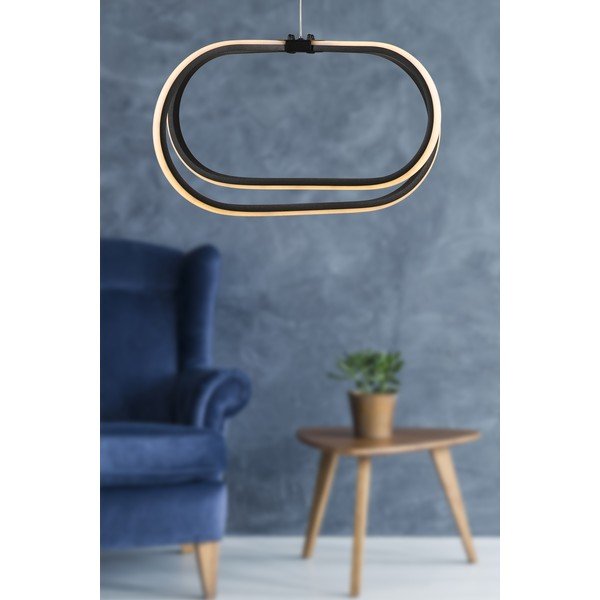 Melna metāla LED piekaramā lampa ø 42 cm Loca – Squid Lighting-image-1
