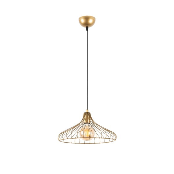 Zelta krāsas piekaramā lampa ar metāla abažūru ø 36 cm Depay – Opviq lights