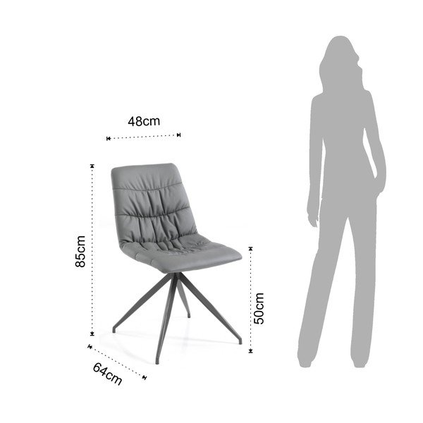 2 pelēku Tomasucci Chiara ēdamistabas krēslu komplekts-image-3