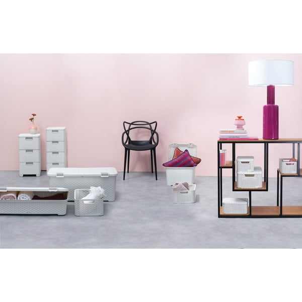 Krēmkrāsas plastmasas zems vannas istabas skapis 33x60 cm Style – Curver-image-1