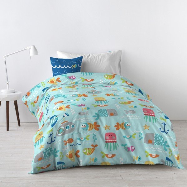 Bērnu kokvilnas gultasveļa Moshi Moshi Sea Life, 140 x 200 cm-image-1