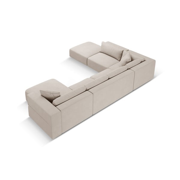 Bēšs stūra dīvāns (ar kreiso stūri/U veida) Esther – Milo Casa-image-3