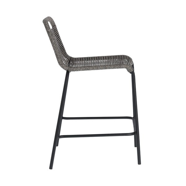 Pelēks bāra krēsls ar tērauda konstrukciju Kave Home Glenville, augstums 62 cm-image-2
