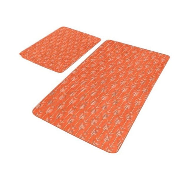 Terakotas oranži samta vannas istabas paklājiņi (2 gab.) 60x100 cm – Mila Home