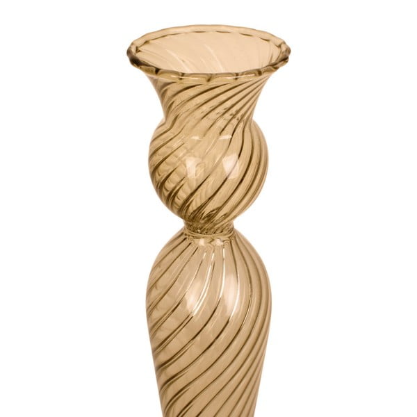 Gaiši brūns stikla svečturis PT LIVING Swirl, augstums 26,5 cm-image-3