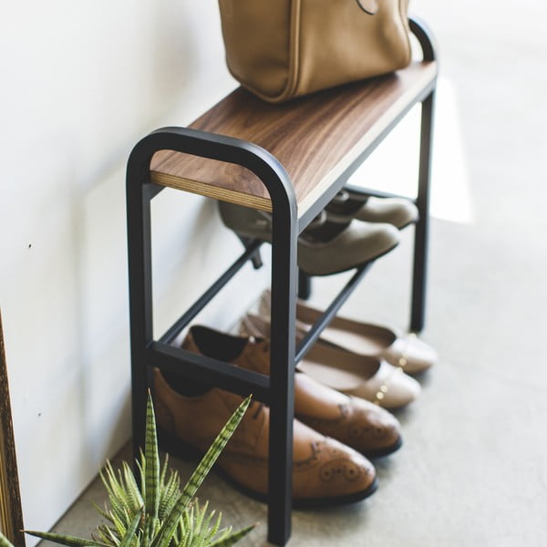 Melns/dabīga toņa metāla apavu plaukts Tower – YAMAZAKI-image-3