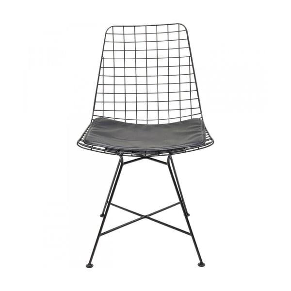 Melns tērauda pusdienu krēsls Kare Design Grid