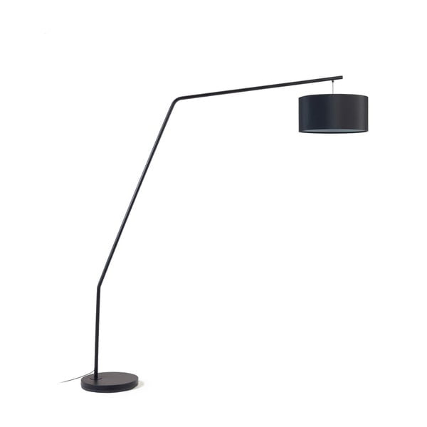 Melna stāvlampa ar auduma abažūru (augstums 221,5 cm) Ciana – Kave Home