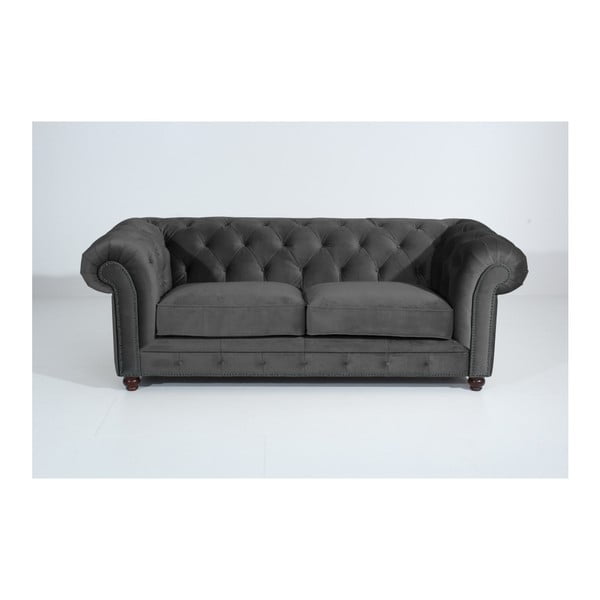 Antracīta pelēks dīvāns Max Winzer Orleans Velvet, 216 cm