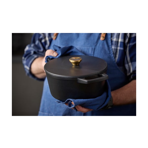 Čuguna katls ar vāku piemērots indukcijas plītij 3,6 l – Holm-image-1