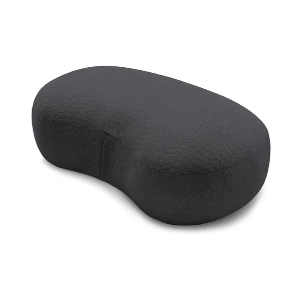 Tumši pelēks buklē auduma pufs Saint-Germain – Bobochic Paris-image-4