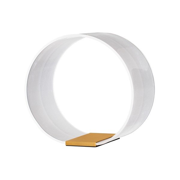 Zelta krāsas alumīnija LED galda lampa ar regulējamu spilgtumu ar akrila stikla abažūru (augstums 28 cm) Valentin – Nova Luce