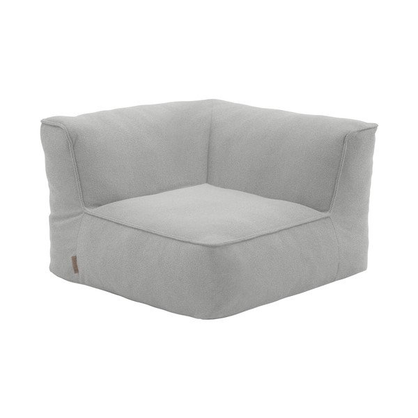 Gaiši pelēks modulārais dārza dīvāns no buklē auduma (ar maināmu stūri) Grow – Blomus