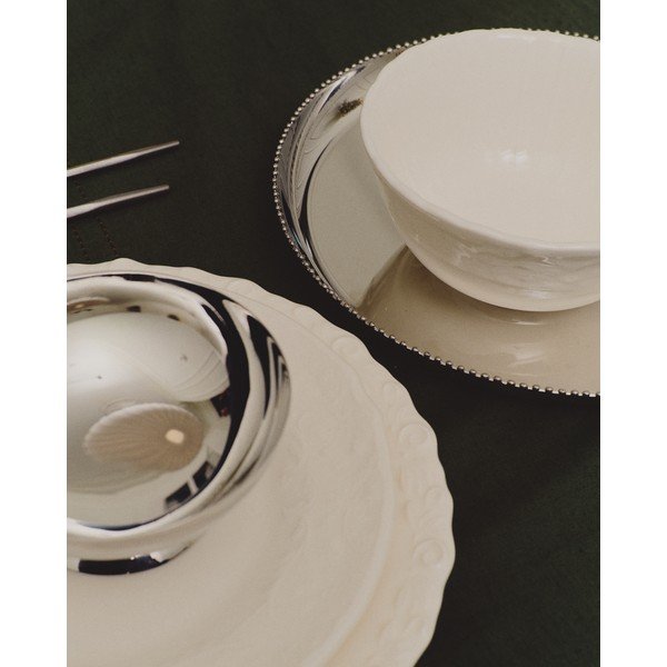 Sudraba krāsas nerūsējošā tērauda servēšanas bļodiņas (2 gab.) Nirela – Kave Home-image-2