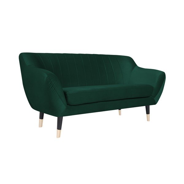 Zaļš dīvāns ar melnām kājām Mazzini Sofas Benito, 158 cm-image-2