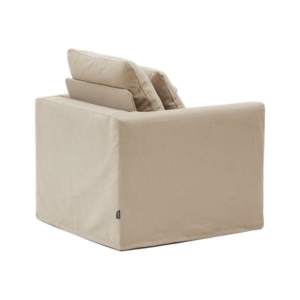 Bēšs lina atpūtas krēsls Nora – Kave Home-image-4