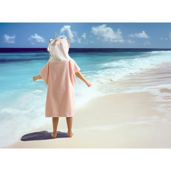 Rozā kokvilnas bērnu pončo Lola – Good Morning-image-1