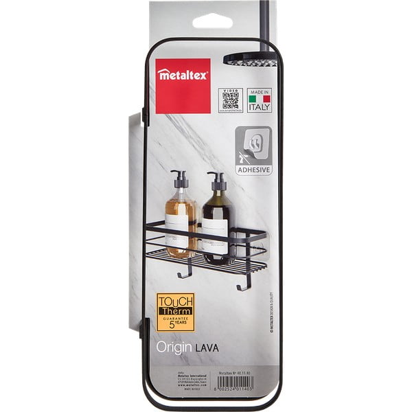 Melns sienas vannas istabas plaukts Metaltex Origin-image-3