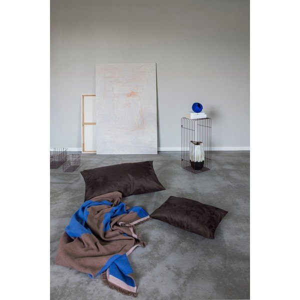 Bordo/zils atpūtas pleds no pārstrādātas kokvilnas 130x175 cm Studio – Mette Ditmer Denmark-image-3